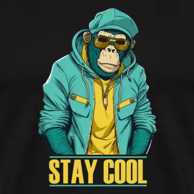 cooler-affe-stay-cool-maenner-premium-t-shirt_design_6