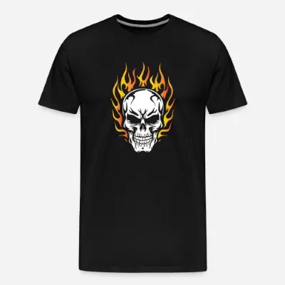 biker-totenkopf-in-flammen-maenner-premium-t-shirt_1