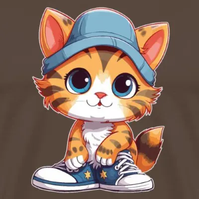 katze-mit-sneaker-maenner-premium-t-shirt_design_7