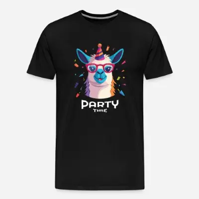 alpaka-party-time-maenner-premium-t-shirt_2